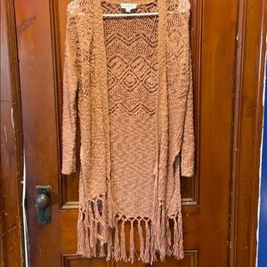 Long  dark peach cardigan